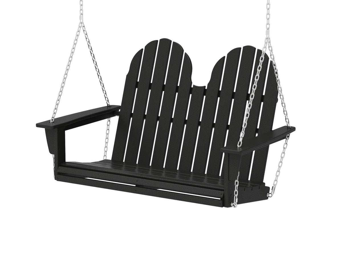 POLYWOOD Vineyard Adirondack 48" Swing in Black