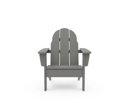 Angled view of the POLYWOOD Kids Vineyard Adirondack Chair in Slate Grey