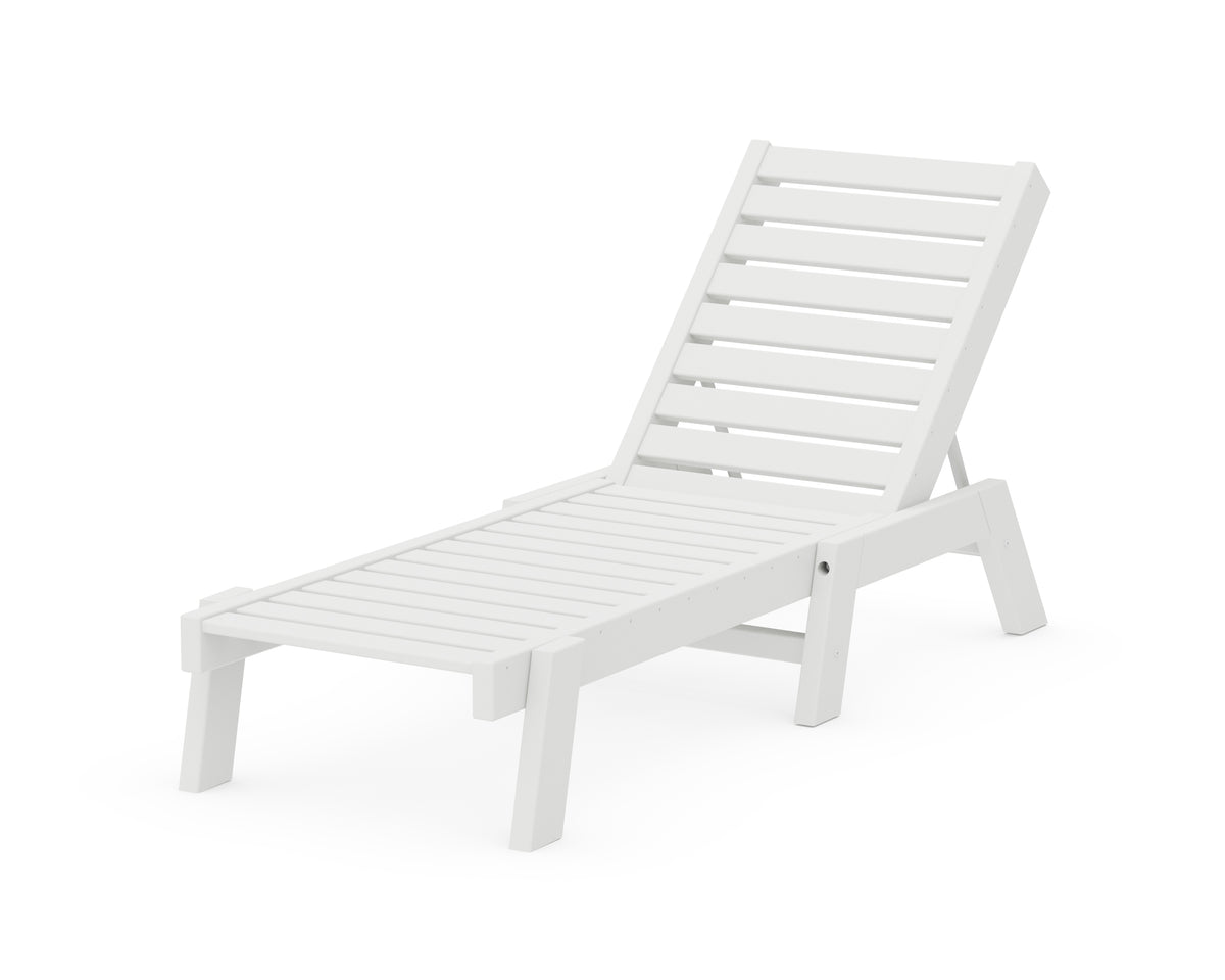 POLYWOOD Captain Chaise in White