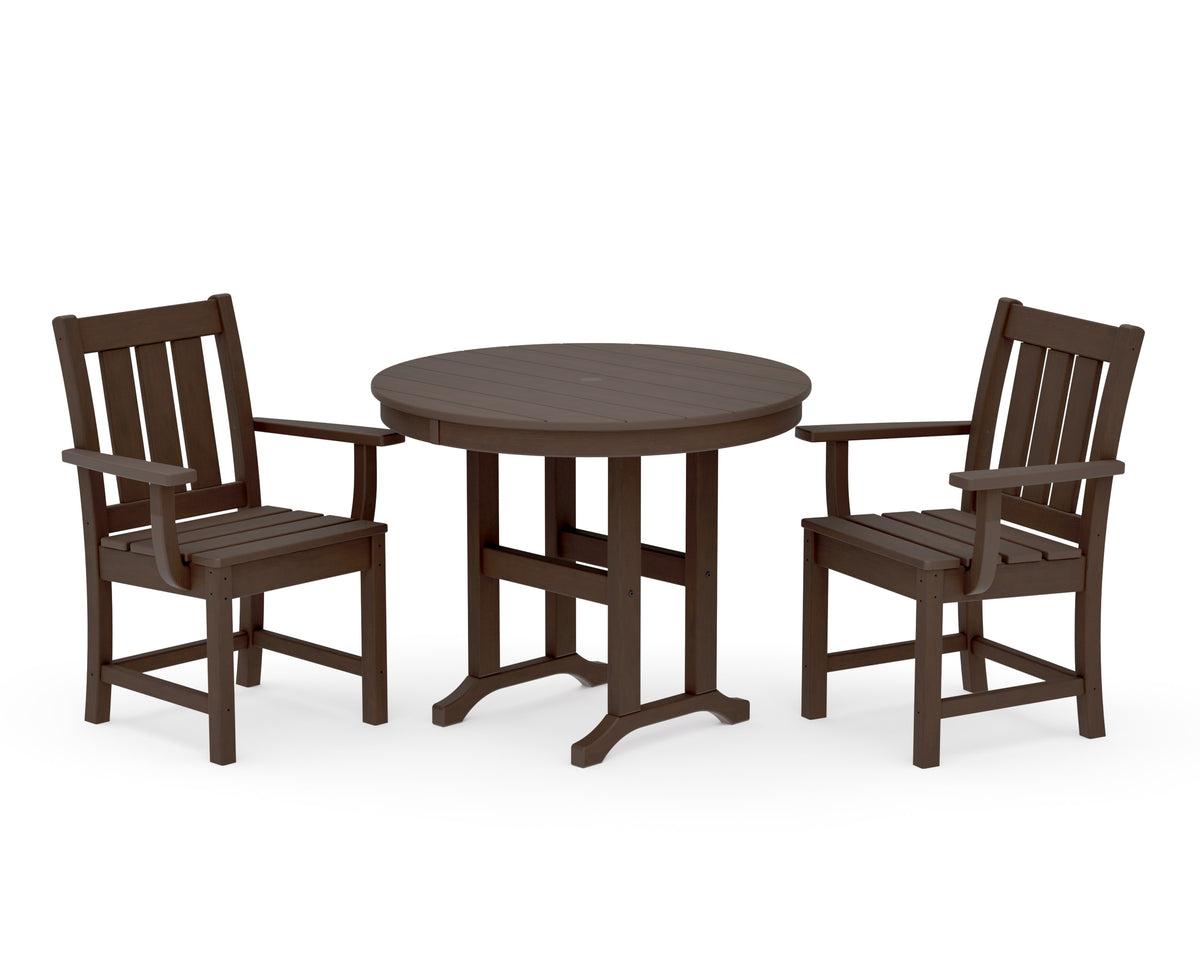 POLYWOOD Oxford 3-Piece Farmhouse Dining Set in Kona