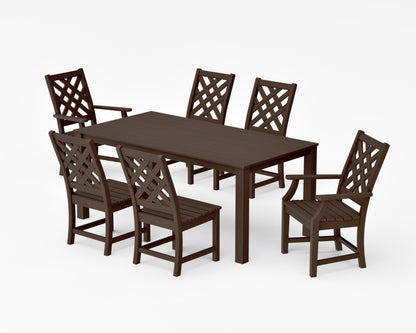POLYWOOD Wovendale 7-Piece Parsons Dining Set in Kona