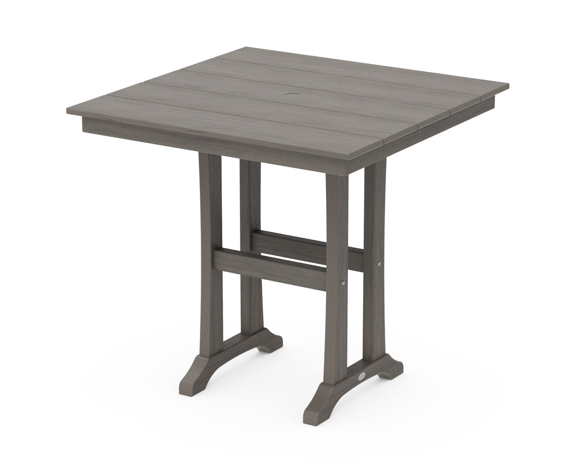 POLYWOOD Farmhouse Trestle 37" Counter Table in Driftwood