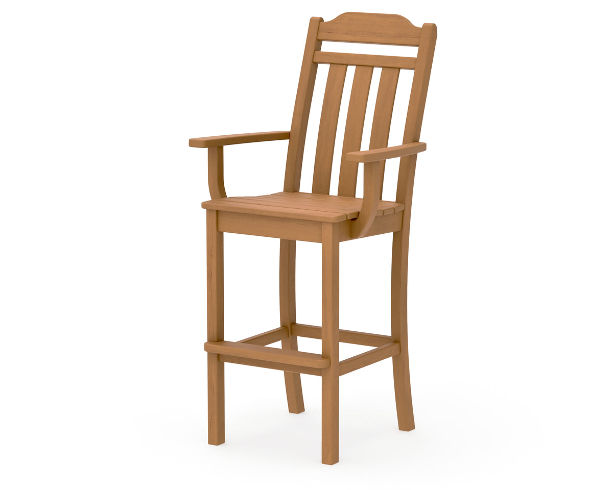 POLYWOOD Cottage Bar Arm Chair in Natural