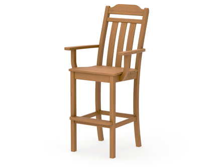 POLYWOOD Cottage Bar Arm Chair in Natural