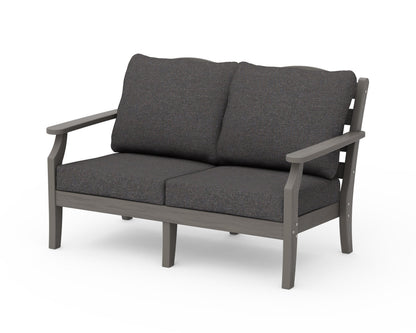 POLYWOOD Savannah Deep Seating Loveseat in Driftwood / Ash Charcoal