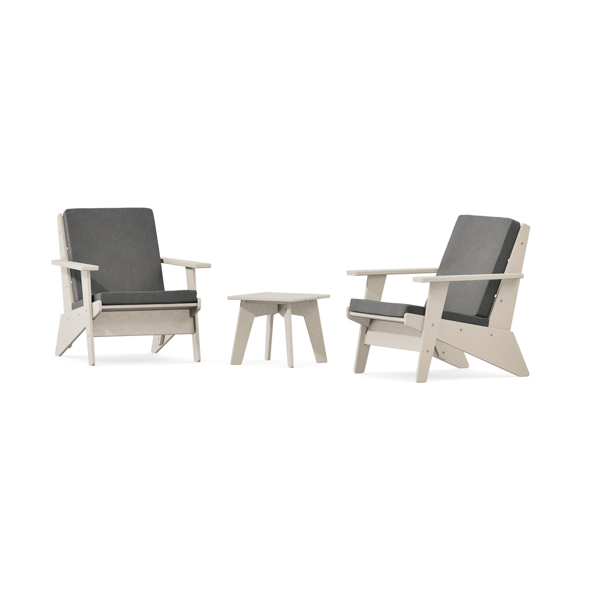 POLYWOOD Riviera Modern Lounge 3-Piece Set in Sand