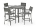 POLYWOOD Main Street 5-Piece Bar Set in Charcoal / Slate Grey