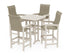 POLYWOOD Coastal Woven High-Back 5-Piece Bar Set in Sand / Dune Grass