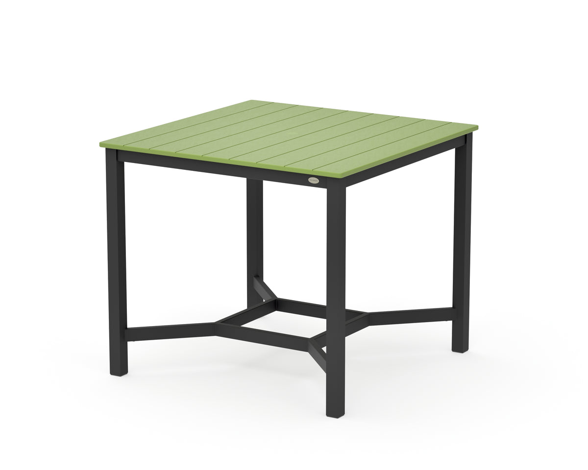 POLYWOOD Main Street 42 x 42 Counter Table in Black / Lime