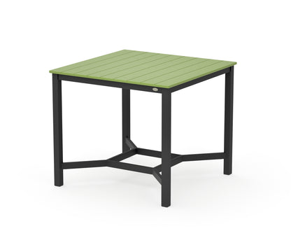 POLYWOOD Main Street 42 x 42 Counter Table in Black / Lime