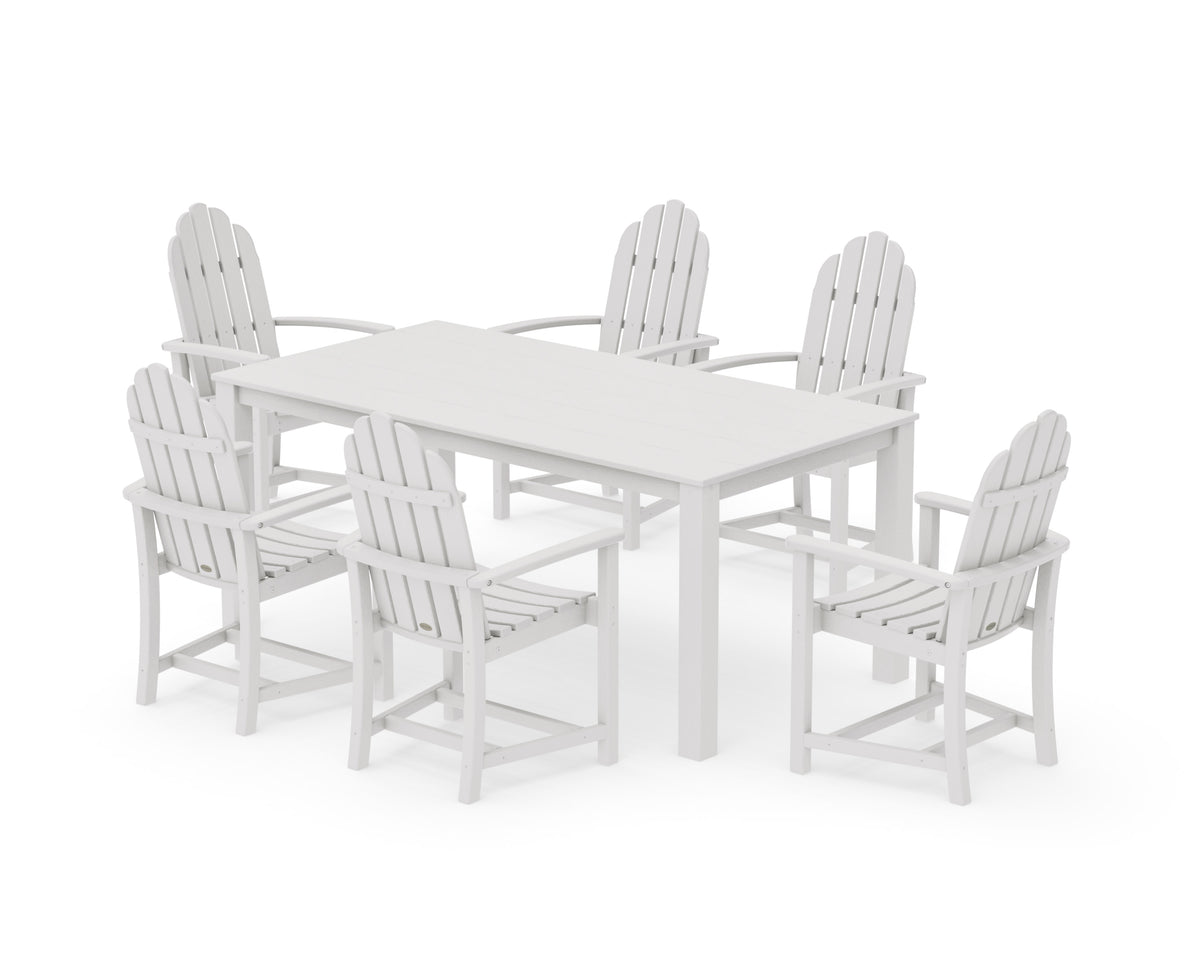 POLYWOOD Classic Adirondack 7-Piece Parsons Dining Set in Vintage White