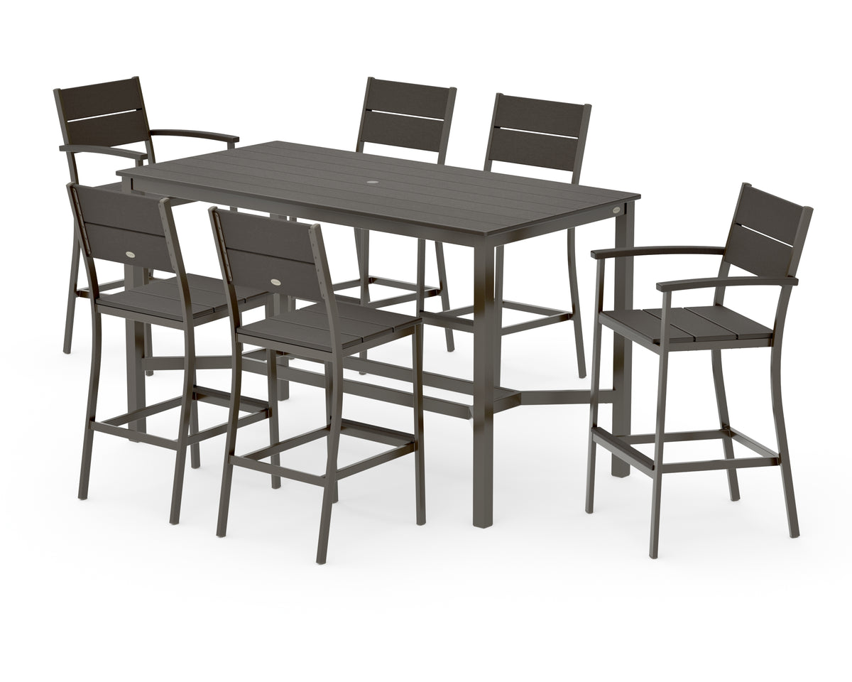 POLYWOOD Main Street 7-Piece Bar Set in Bronze / Vintage Coffee