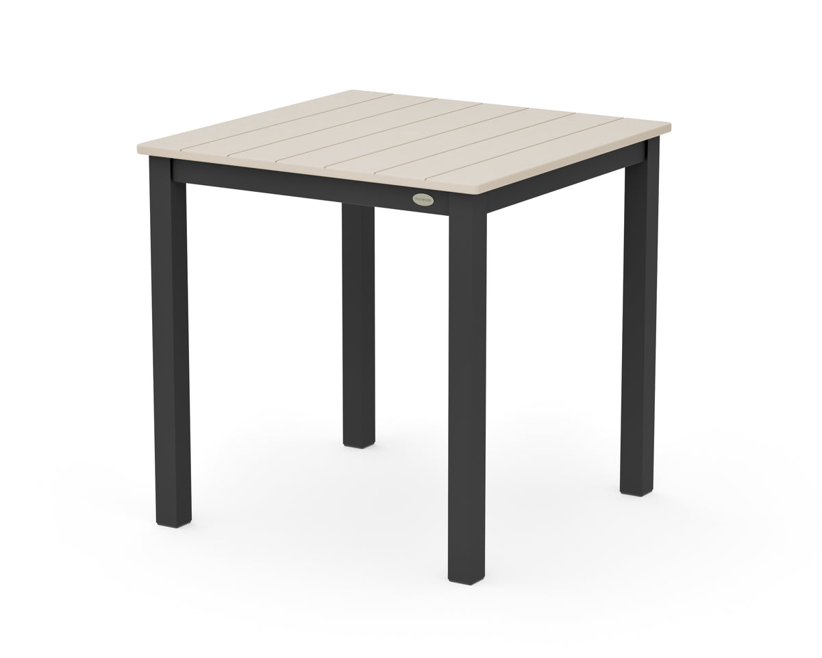 POLYWOOD Main Street 30 x 30 Dining Table in Black / Sand