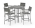 POLYWOOD Main Street 5-Piece Bar Set in Silver / Slate Grey