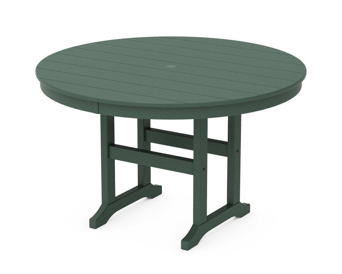 POLYWOOD 48" Round Farmhouse Dining Table in Green