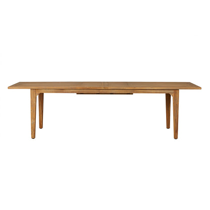 Lloyd Flanders Teak 86-110" Double Butterfly Leaf Umbrella Table, lifestyle photo 2