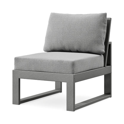 POLYWOOD Modular Armless Chair in Slate Grey / Grey Mist