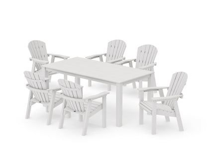 POLYWOOD Seashell 7-Piece Parsons Dining Set in Vintage White