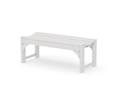 POLYWOOD Traditional Garden 48" Backless Bench in Vintage White