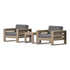 POLYWOOD PW Designer Series Latitude 3-Piece Lounge Chair Set in Vintage Sahara / Ash Charcoal