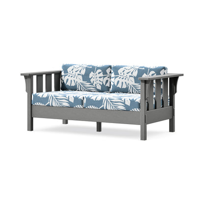 POLYWOOD Acadia Deep Seating Loveseat in Slate Grey / Leaf Sky Blue