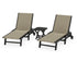 POLYWOOD 3-Piece Coastal Woven Chaise with Wheels Lounge Set in Black / Dune Grass