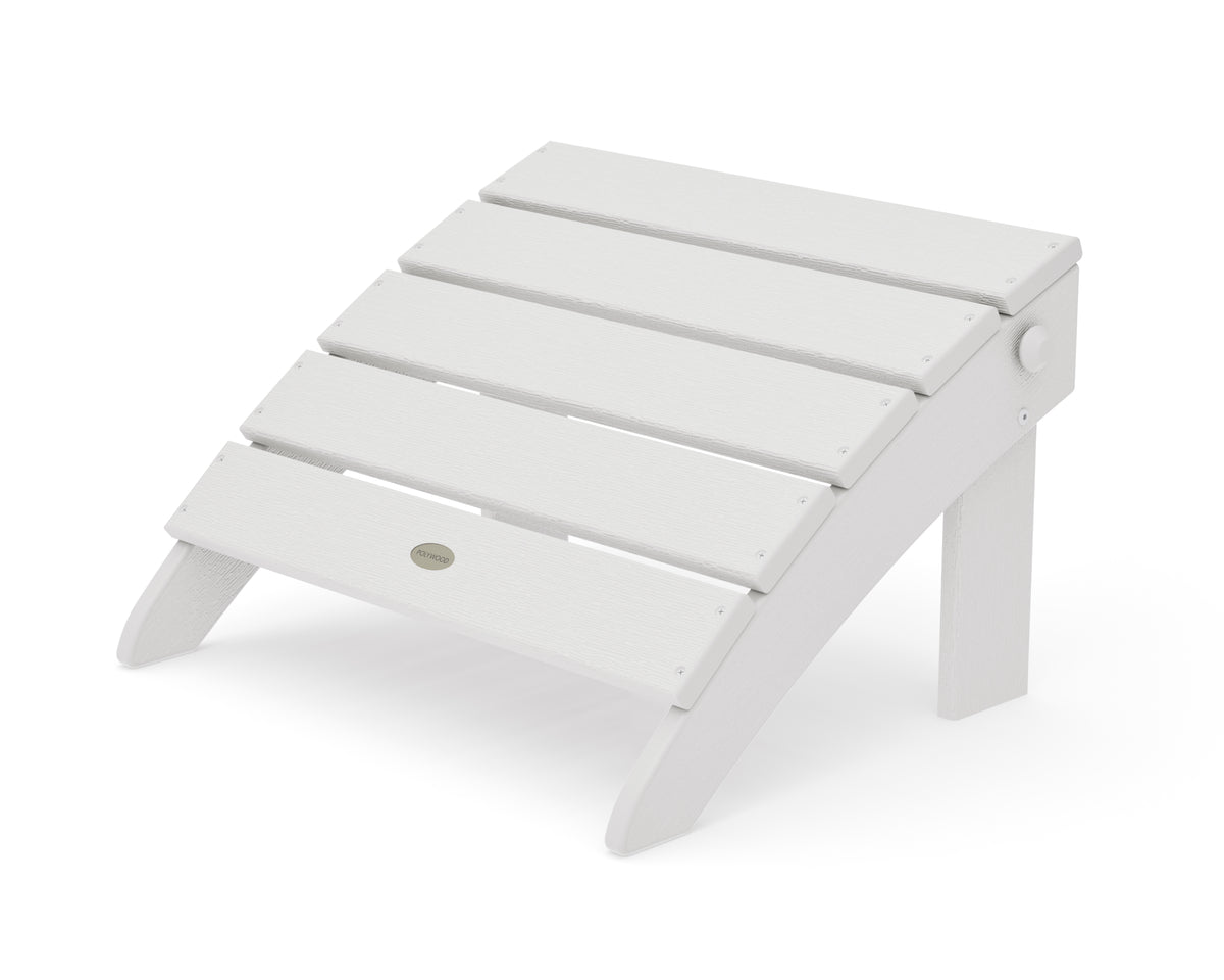 POLYWOOD Classic Oversized Adirondack Folding Ottoman in Vintage White