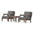 POLYWOOD PW Designer Series Estate 3-Piece Lounge Chair Set in Kona / Ash Charcoal