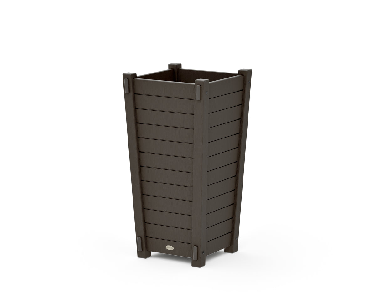 POLYWOOD Nautical Tapered Square Planter Box in Vintage Coffee