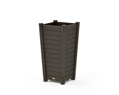 POLYWOOD Nautical Tapered Square Planter Box in Vintage Coffee