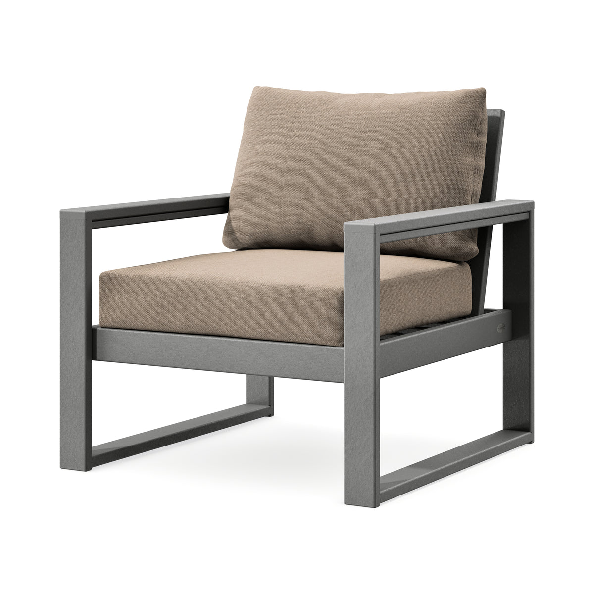 POLYWOOD EDGE Club Chair in Slate Grey / Spiced Burlap