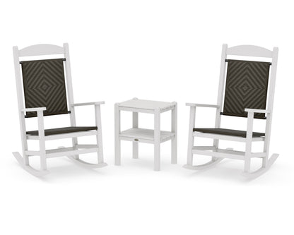 POLYWOOD Presidential Woven Rocker 3-Piece Set in Vintage White / Cahaba