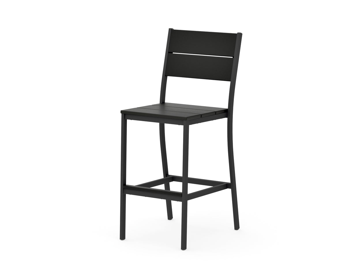 POLYWOOD Main Street Bar Side Chair in Black / Black