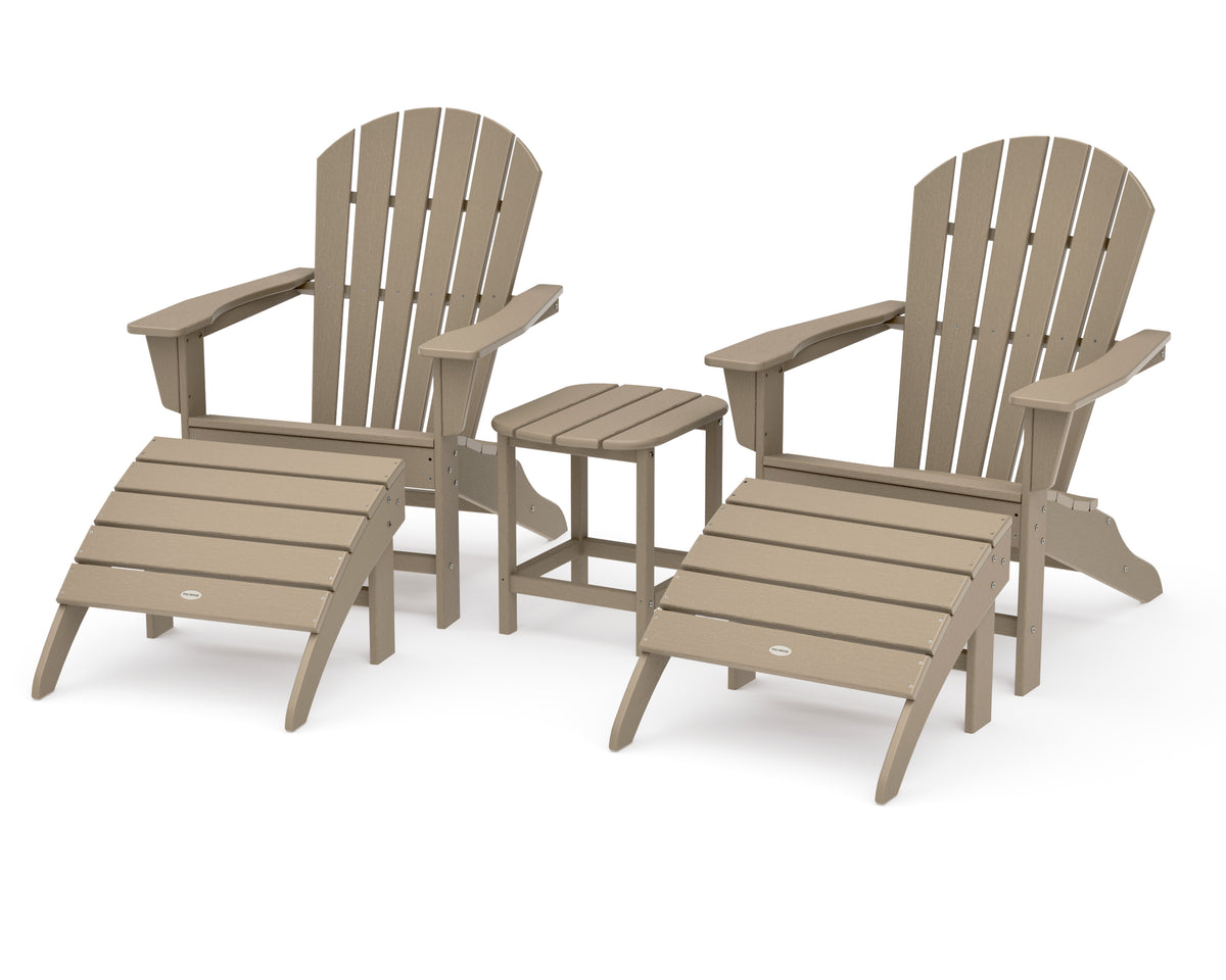 POLYWOOD South Beach Adirondack 5-Piece Set in Vintage Sahara