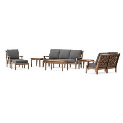 POLYWOOD Country Living Wovendale 7-Piece Deep Seating Set in Teak