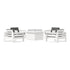 POLYWOOD PW Designer Series Latitude 5-Piece Lounge Fire Table Set in Vintage White / Ash Charcoal