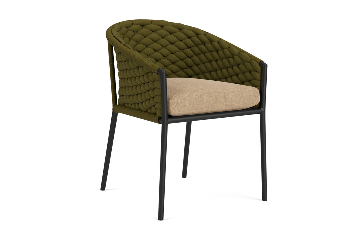 Lloyd Flanders Escape Dining Armchair with Hayden Sand fabric, view 2
