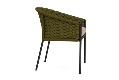 Lloyd Flanders Escape Dining Armchair with Hayden Sand fabric, view 4
