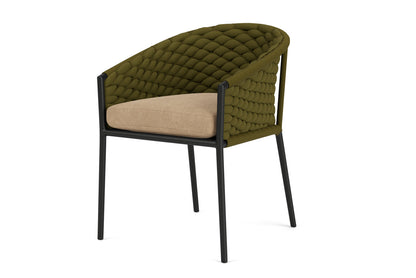 Lloyd Flanders Escape Dining Armchair with Hayden Sand fabric, view 10