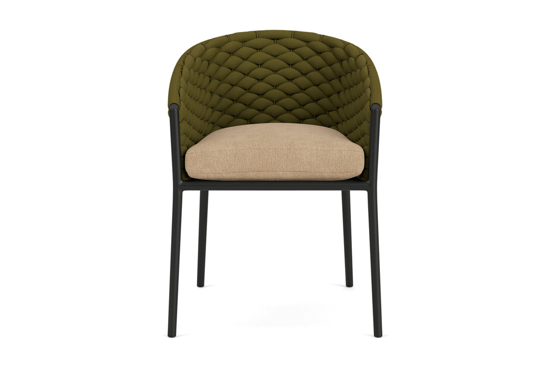 Lloyd Flanders Escape Dining Armchair with Hayden Sand fabric