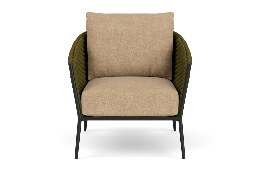 Lloyd Flanders Escape Lounge Chair with Hayden Sand fabric