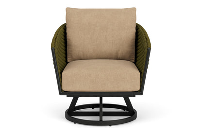 Lloyd Flanders Escape Swivel Lounge Chair with Hayden Sand fabric