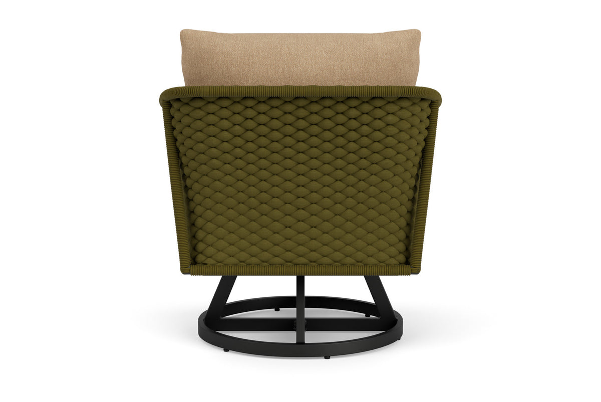 Lloyd Flanders Escape Swivel Lounge Chair with Hayden Sand fabric, view 7