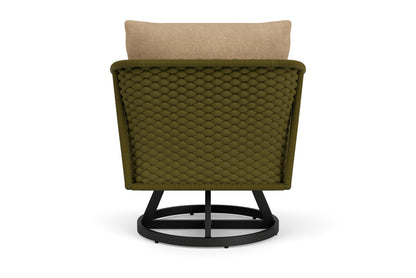 Lloyd Flanders Escape Swivel Lounge Chair with Hayden Sand fabric, view 7