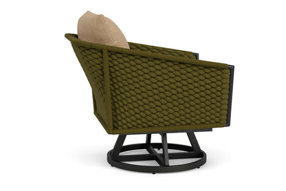 Lloyd Flanders Escape Swivel Lounge Chair with Hayden Sand fabric, view 5