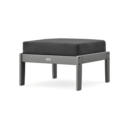 POLYWOOD Cottage Deep Seating Ottoman in Slate Grey / Spectrum Carbon