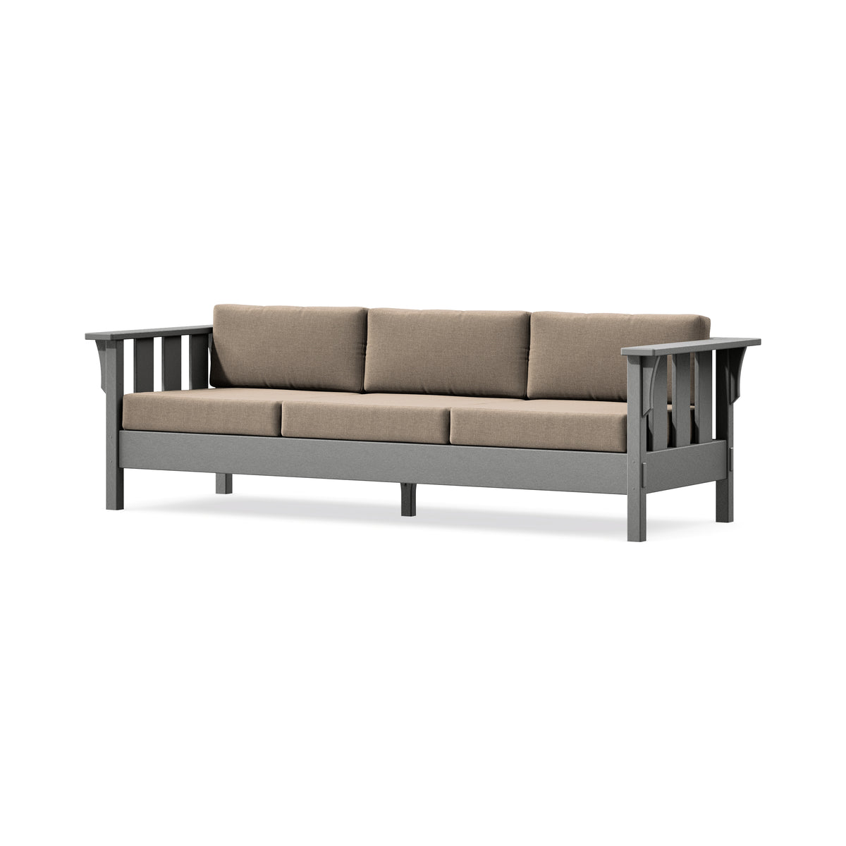 POLYWOOD Acadia Deep Seating Sofa in Slate Grey / Spiced Burlap
