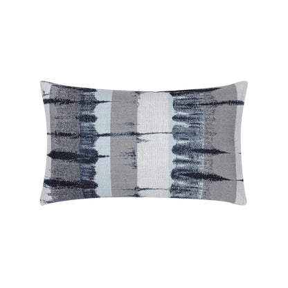Elaine Smith Shibori outdoor pillow, navy and white
