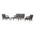 POLYWOOD PW Designer Series Estate Lounge 4-Piece Loveseat Set in Vintage Coffee / Ash Charcoal