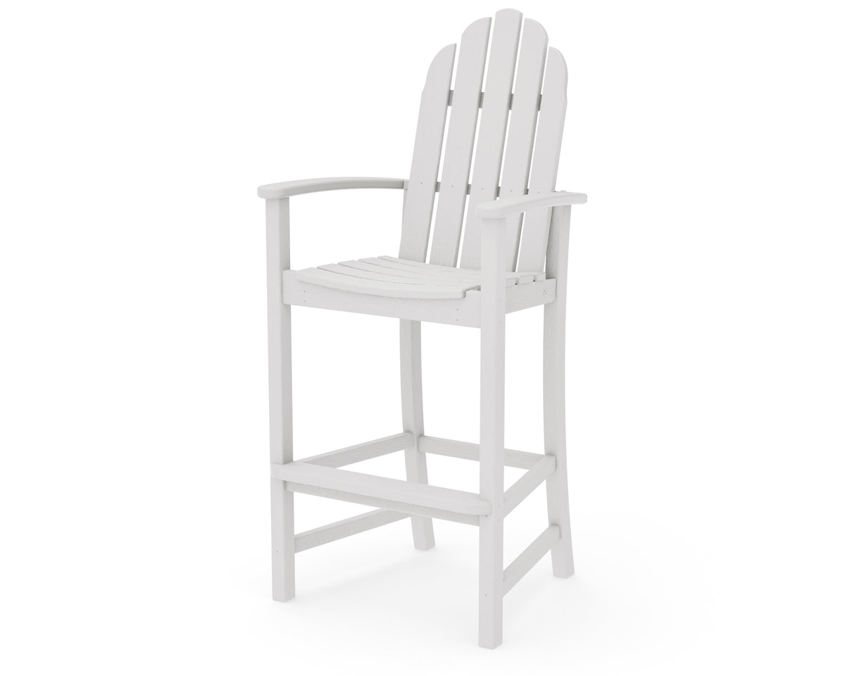 POLYWOOD Classic Adirondack Bar Chair in Vintage White